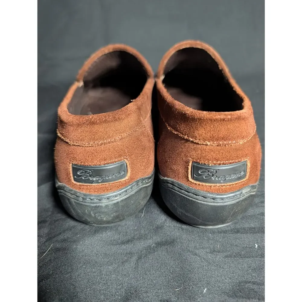 Bragano Italy Brown Suede Tassel Loafers Men's 11.5 Made in Italy Leather Shoes